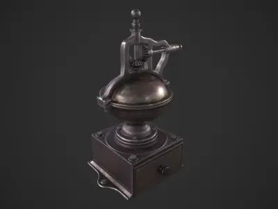Vintage Coffee Grinder Low-poly 3D model