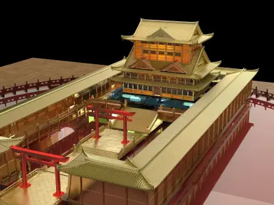 Chinese ancient house  3D model 19