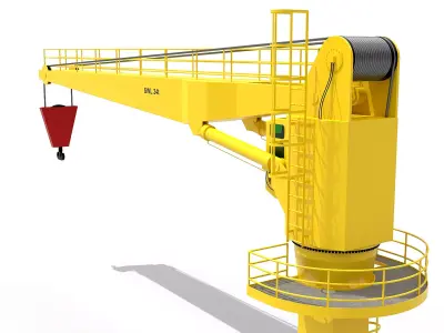 Ship Deck Crane 24T 3D model