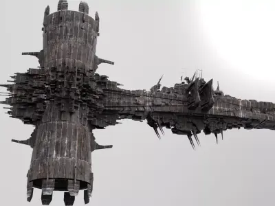 Monolith Station Alien Ring Star generator 4 3D model