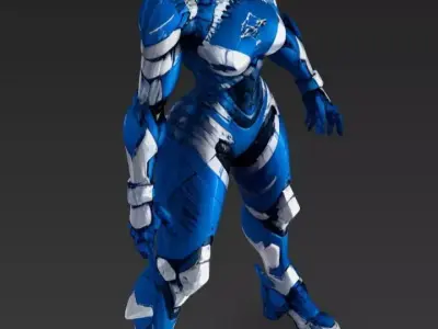 Female Shark Robot 3D model