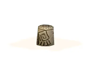 Handpaint Cartoon Stone Memorial Totem Symbol Low-poly 3D model