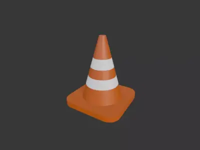 Low Poly Traffic Cone Low-poly 3D model purchase