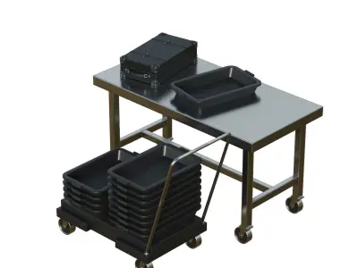 Airport Table Props Low-poly 3D model