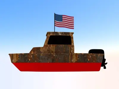 USA Fishing Boat 3D model