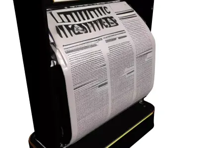 Futuristic Digital News Display Kiosk 3D model
