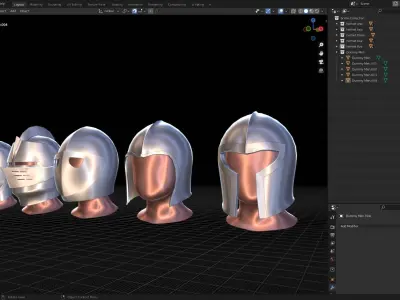 BASE HELMET MODELS 1-5 Low-poly 3D model