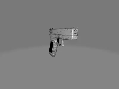 HandGun gun Free low-poly 3D model