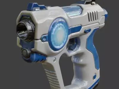 Futuristic Sci-Fi Pulse Pistol 3D  Low-poly 3D model