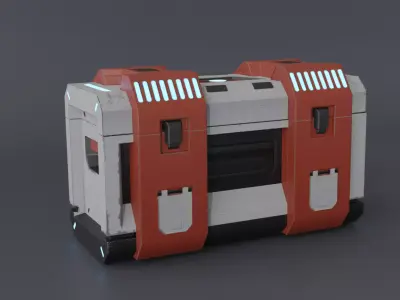 Simple sci fi box Low-poly 3D model