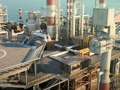Solan oil platform 3D model