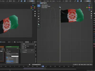 Animated Afghanistan Flags 3D model