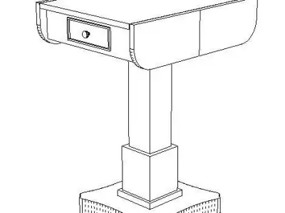 antique pembroke table h70 w38 d48 cms Low-poly 3D model