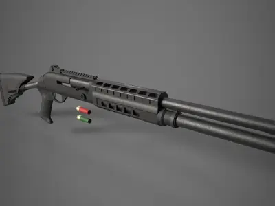 M1014 Shotgun  Game Ready Asset   PBR Low-poly 3D model