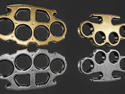 Brass Knuckles  2 Types Low-poly 3D model