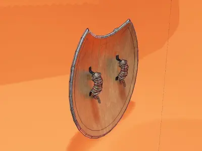 medieval viking shield  Low-poly 3D model
