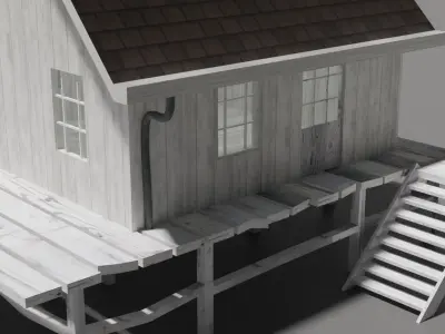 House wooden 3D model