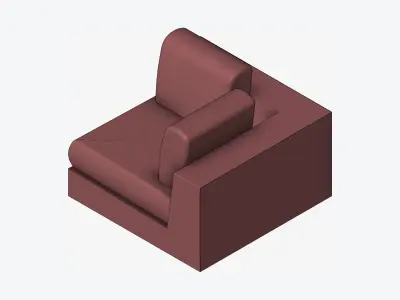 Seat - Sofa - Simplicity - Comfort - Corner Low-poly 3D model
