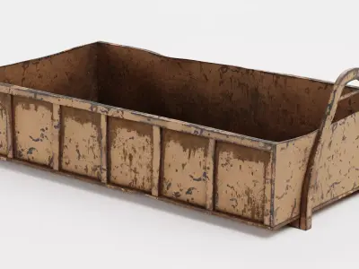 Skip V6 - Realistic Worn Metal Dumpster 3D model