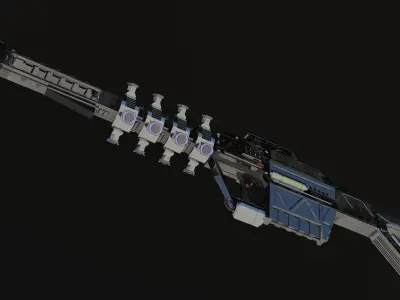 Sci-fi Rifle Low-poly 3D model