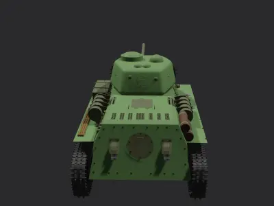 LowPoly Tank T34-85  Low-poly 3D model