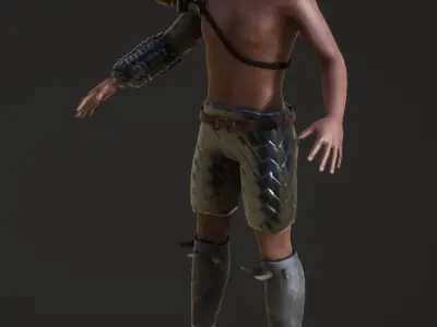 human warrior Low-poly 3D model