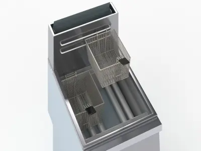Globe Floor Fryers GFF80G Commercial Deep Fryer 3D model