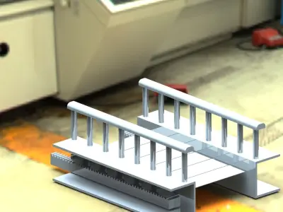 Rack and pinion mechanisam Free 3D model