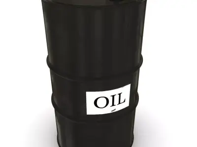 Oil Barrel Low-poly 3D model 5