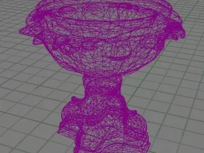 Golden Ornate Antique Bowl Low-poly 3D model