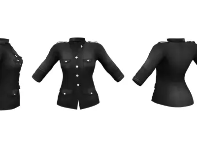 Ladies Military Jacket Low-poly 3D model