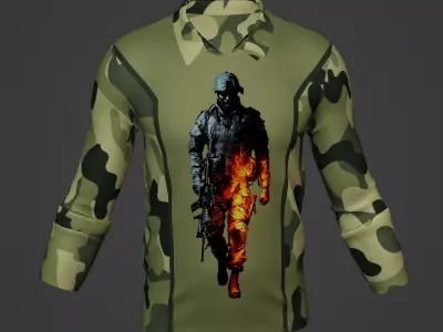 Military Soldier Clothing T-shirt Low-poly 3D model 8