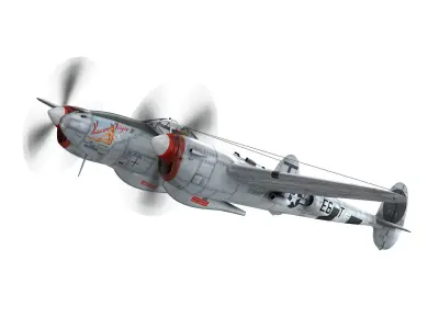 Lockheed P-38 Lightning - Vivacious Virgin II 3D model
