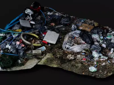trash corner abandoned warehouse PBR photogrammetry Low-poly 3D model