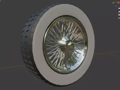 Vintage Whell tire rim  Low-poly 3D model