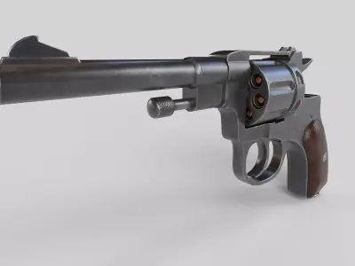 Nagant M1895 Russian Gun - PBR - Low-poly 3D model Low-poly 3D model