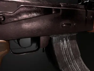 AKM Assault Rifle 3D model Low-poly 3D model