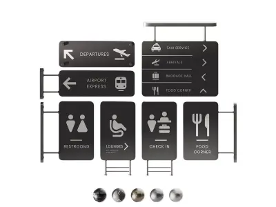 Airport Navigation Set 01 3D model