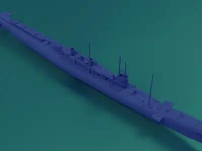 HMS K4 Low-poly 3D model