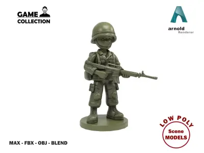 Plastic Soldier 2 Low-poly 3D model