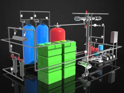 Water purification system 3D model