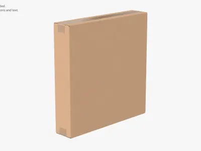 Cardboard Box 50x10x50 Closed 3D model