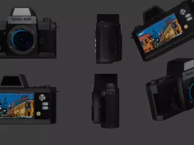 Game-Ready Camera with 4K PBR Textures Low-poly 3D model