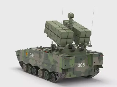 Chinese HJ-10 Anti-tank Missile 3D model