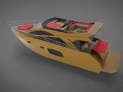 Yacht boat  gold 3D print model