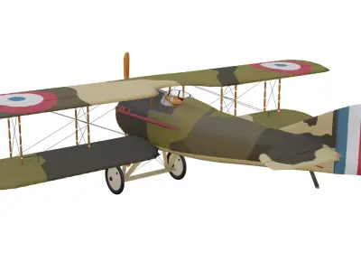 SPAD VII Low-poly 3D model