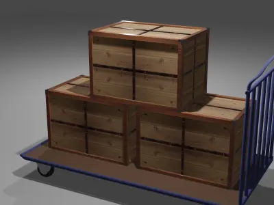 box wooden transporter Free 3D model