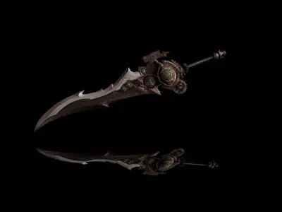 Steampunk Big Sword 3D model