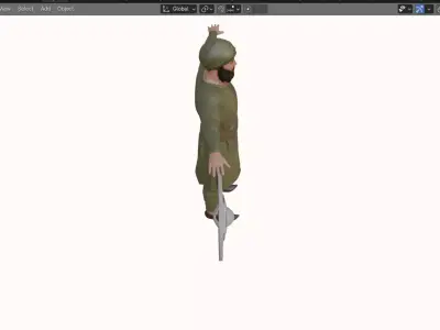 Realistic Arabian Desert Warrior 3D Model  Rigged  Game Ready Low-poly 3D model 2