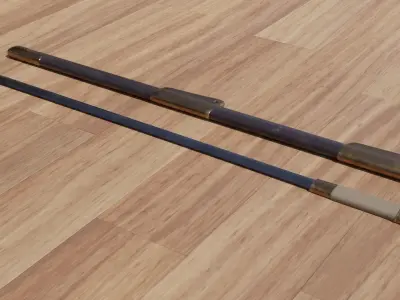 Chinese Single-edged sword Huanshou Dao Low-poly 3D model